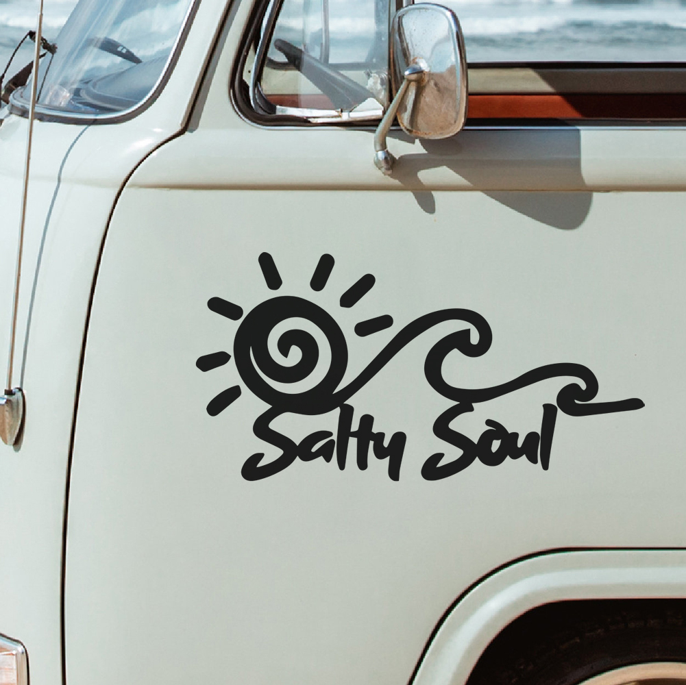 Outdoor Adventure Rv - Salty Soul Sun Wave Vinyl Sticker