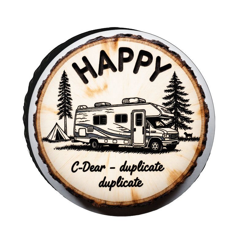 Outdoor Adventure Rv - HAPPY RV Camping Theme Polyester Tire