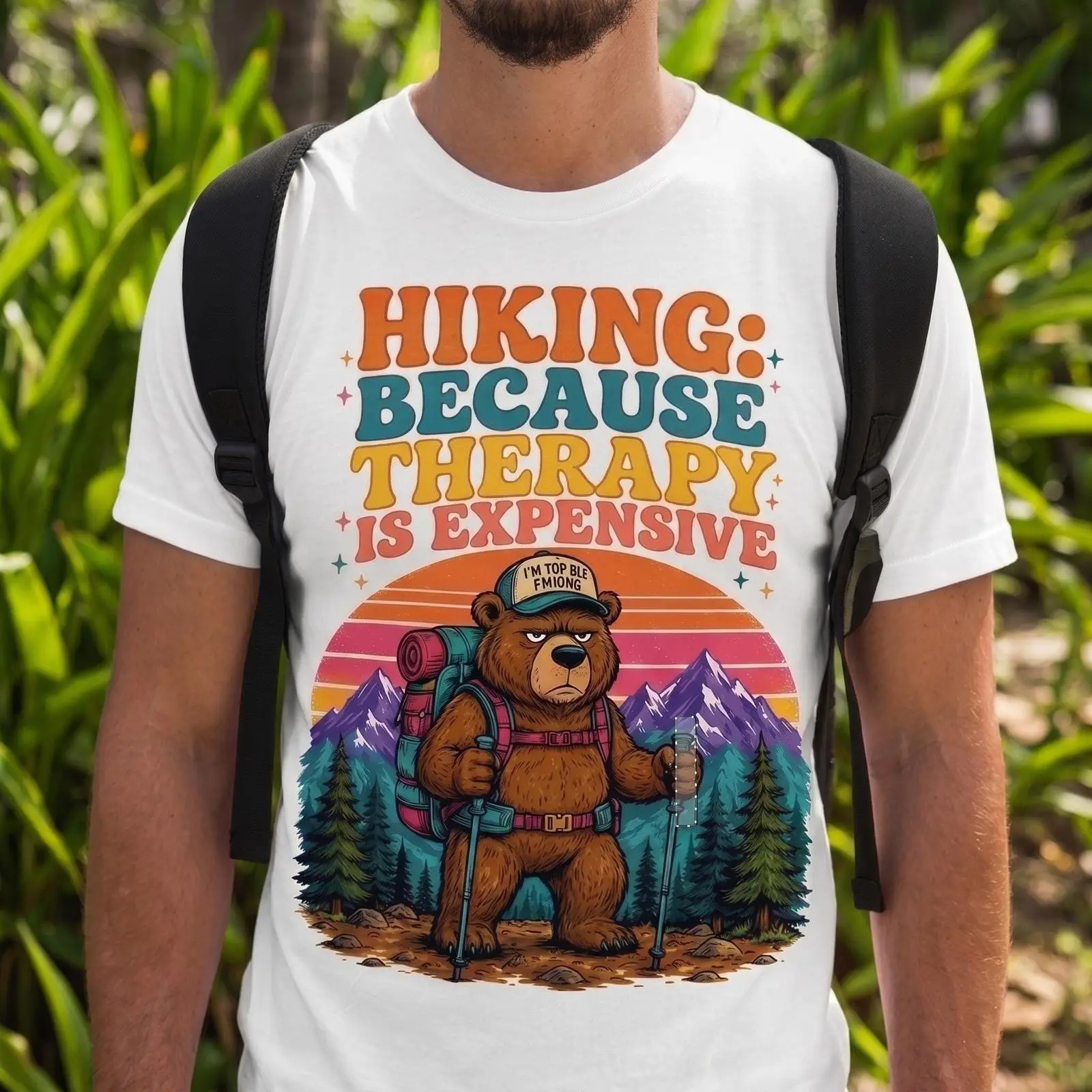 Outdoor Adventure Therapy - Hiking Therapy Sarcastic Bear T Shirt