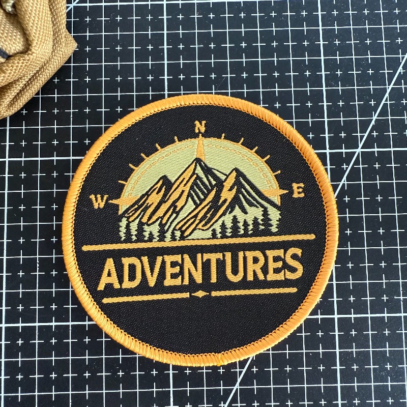 Outdoor Adventure With No Backpack - Adventures Mountain Compass Embroidered Patch Tactical