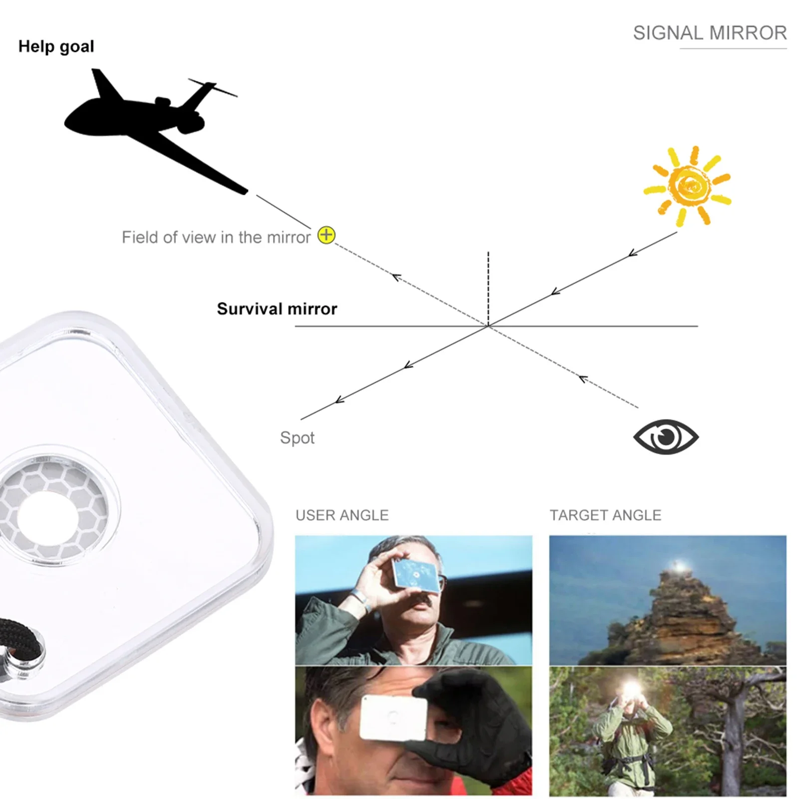 Outdoor Multifunctional Surviv - огляд і ціна Signal Mirror Rescue