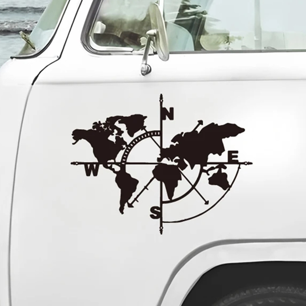 Compass World Map Vinyl Decal, - огляд і ціна Outdoor Adventure Rv