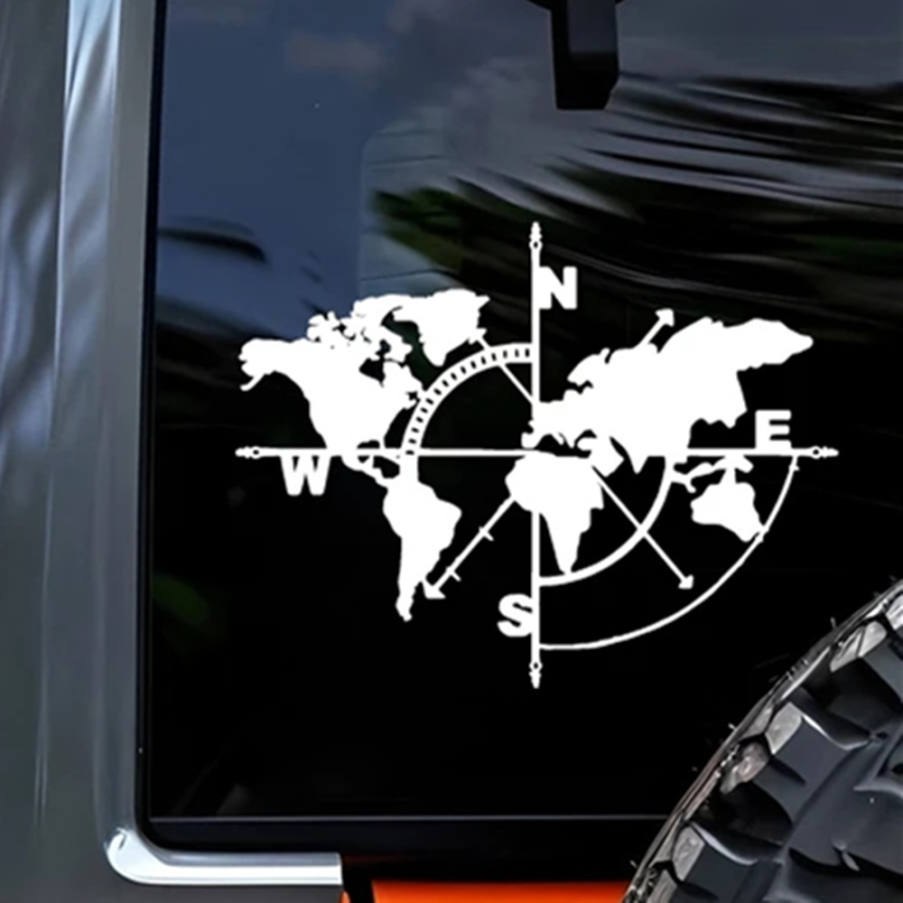 Compass World Map Vinyl Decal, - огляд і ціна Outdoor Adventure Rv