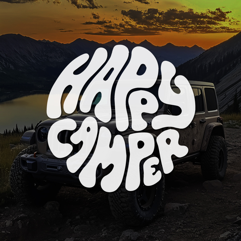 Happy Camper Boho Vinyl Sticke - огляд і ціна Outdoor Adventure Rv